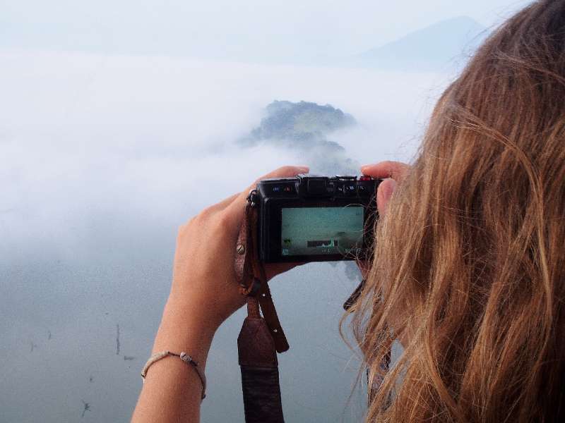 Capturing images during the hot air ballooning tour in Sri Lanka